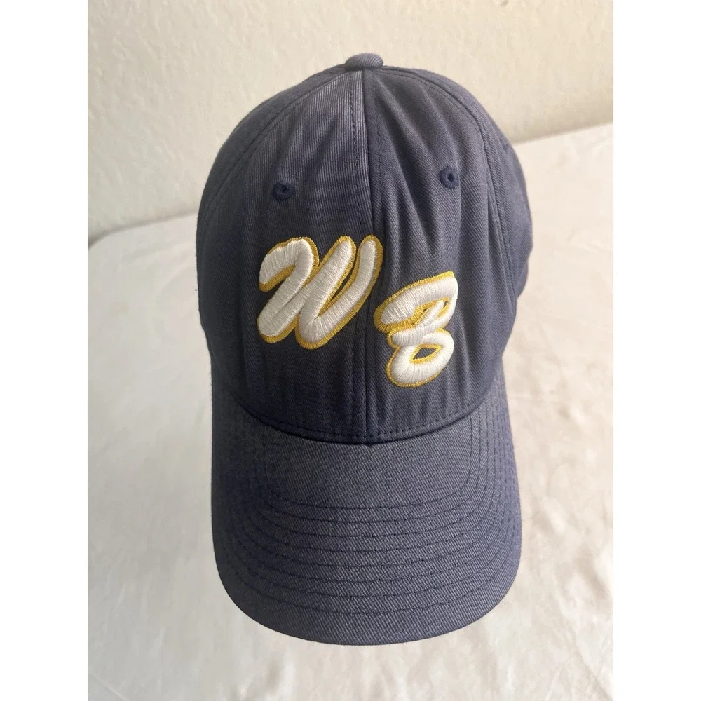 FlexFit WB Logo Ball Cap Hat Fitted S/M Baseball Gray‎